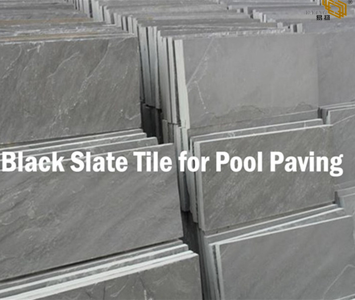 China Natural Black Slate Tile for Swimming Pool