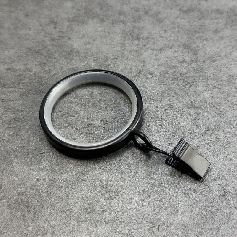 Manufacturer Modern Good Quality Black Metal Curtain Rings with Clips