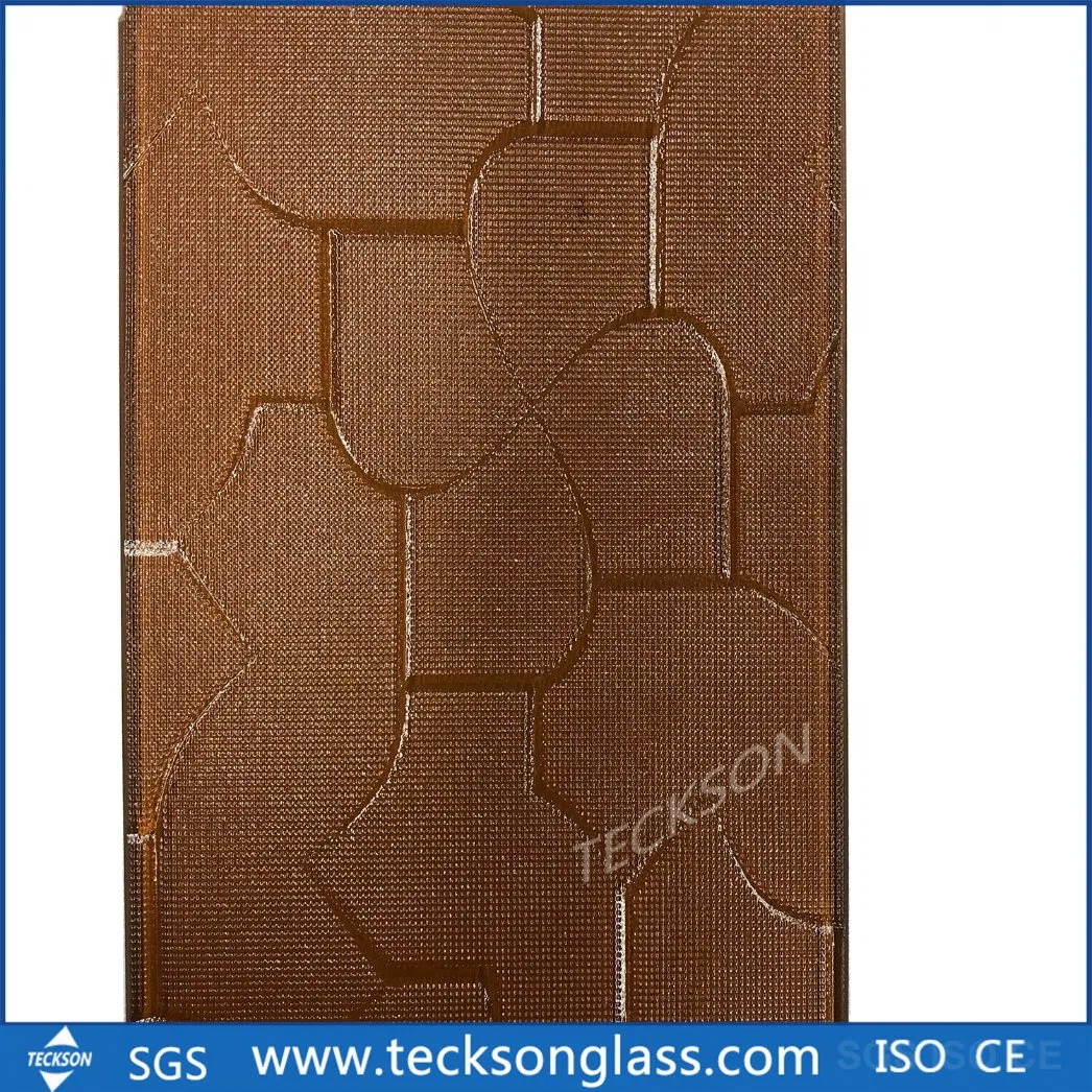 3-6mm Clear Blue Green Patterned/Figured Printed Glass for Toliet