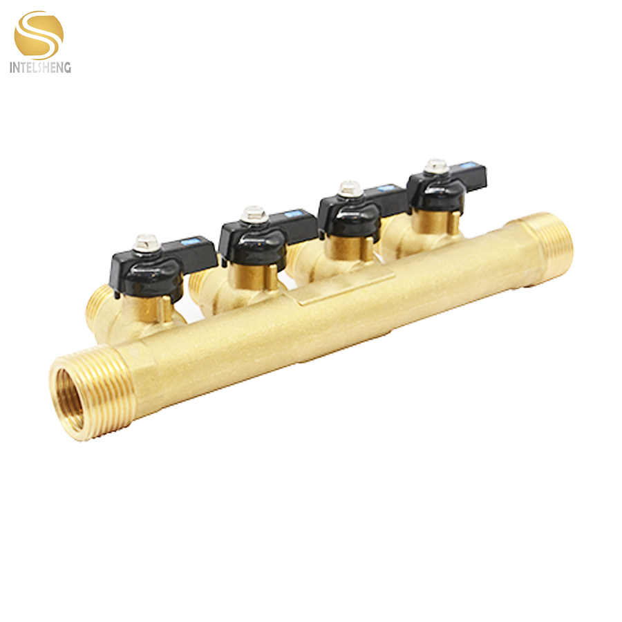 Brass Water Manifolds Valve with Four Outlets