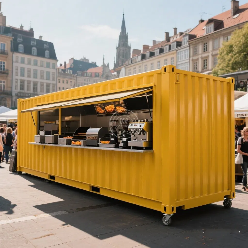 Food Trailer Mobile Fast Kitchen Fully Equipped Food Container Trailer Fast Food Mobile Kitchen Trailer Container Shops Outdoor Food Kiosk