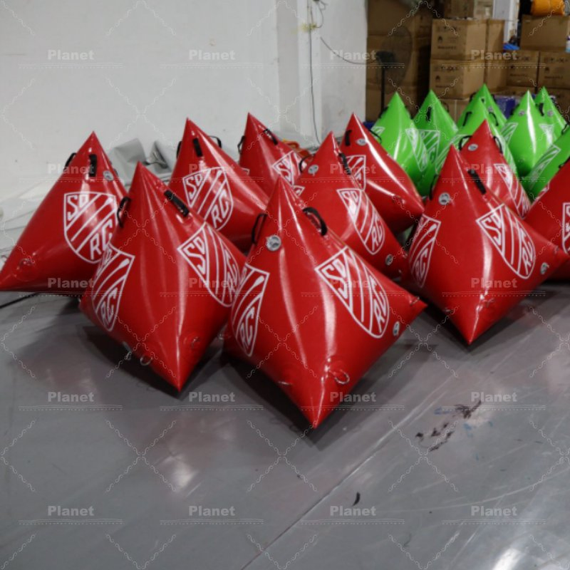 Factory Custom Floating Triangle Buoys Race Maker Regatta Advertising Inflatable Swimming Buoy