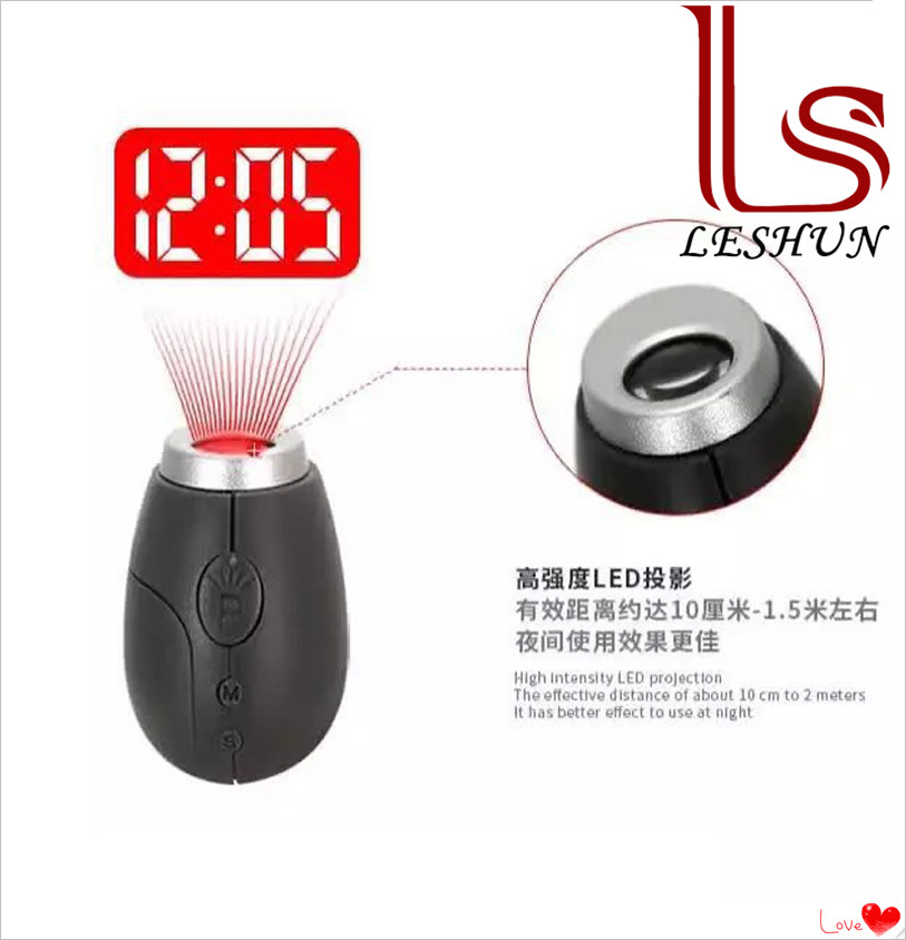 Mini Portable Projection Clock Mini Flashlight Projection Clock