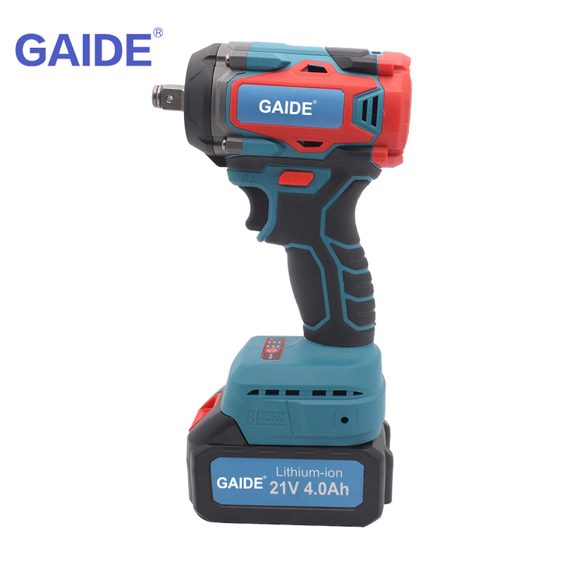 Gaide Cordless Electric Impact Wrench LED Brushless Motor with Lithium Battery