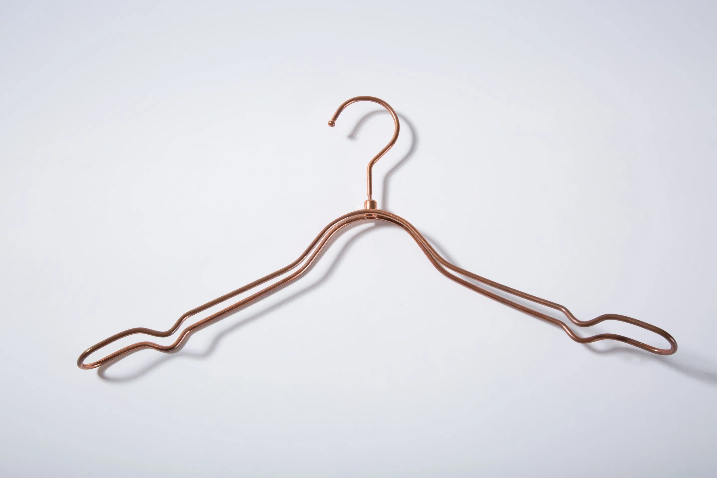 Anti-Wrinkle Color Gold and Silver Wire Clothing Clothes Hangers in Thick Double Wire Metal Mail-Free Non-Slip Hangers