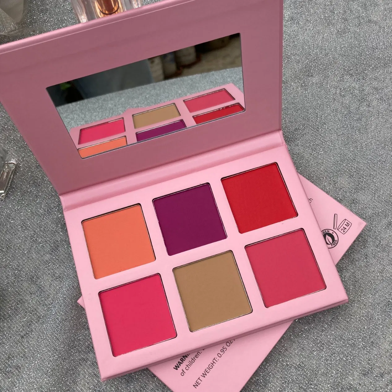 DIY 6 Colors Blush Highlighter Contour Palette Accept Private Label