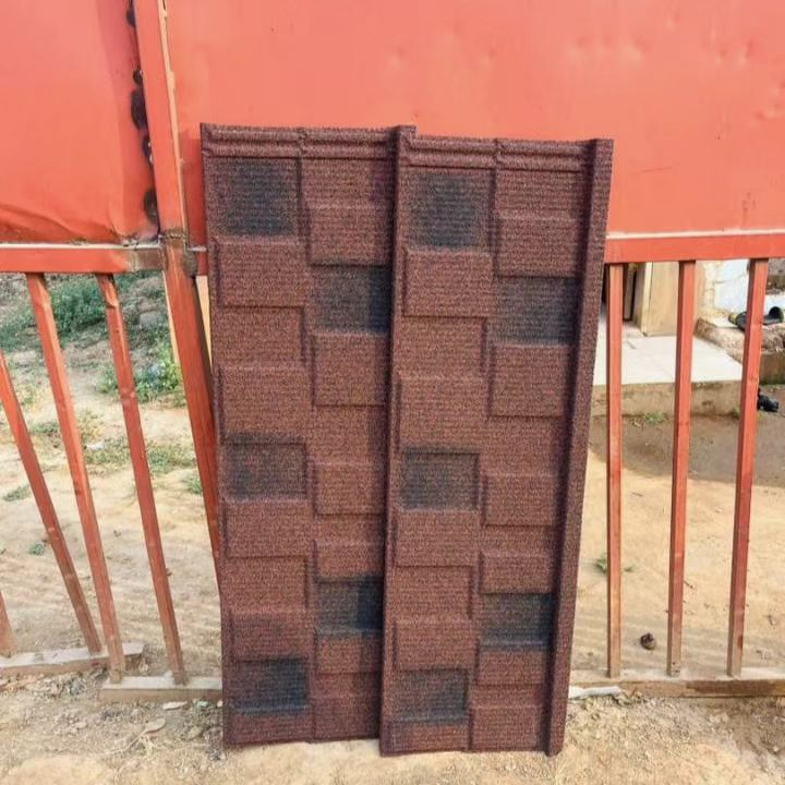 Grid Type Flat Color Stone Metal Roof Tile Galvanized Material Beautiful Roof Building Material
