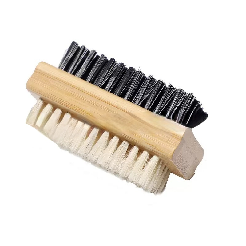 Cross-Border Solid Wood Double-Sided Nail Dust Removal Shoe Cleaning Brush