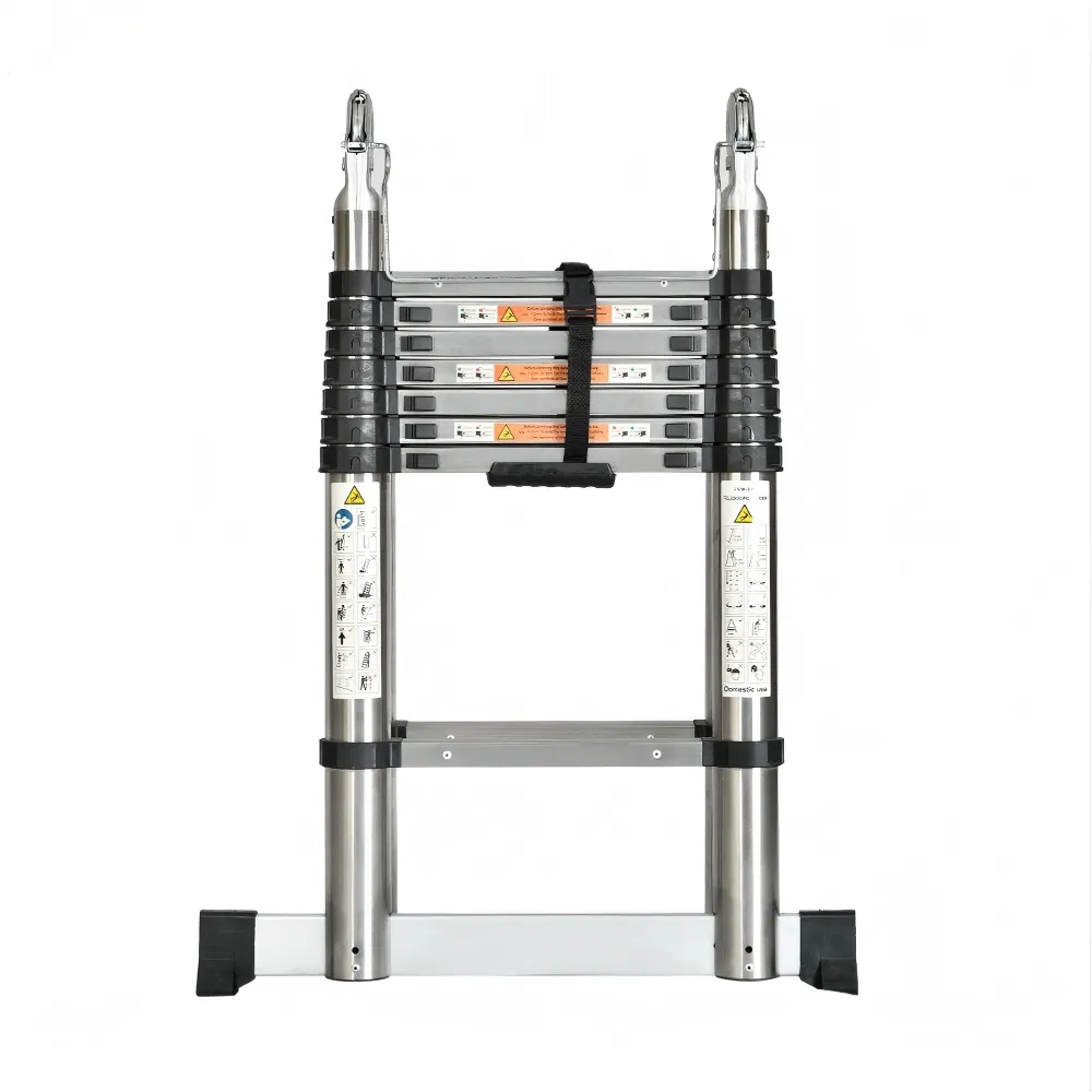 150kg Capacity Heavy Load Stainless Steel Telescopic Ladder for Construction & Industrial Use