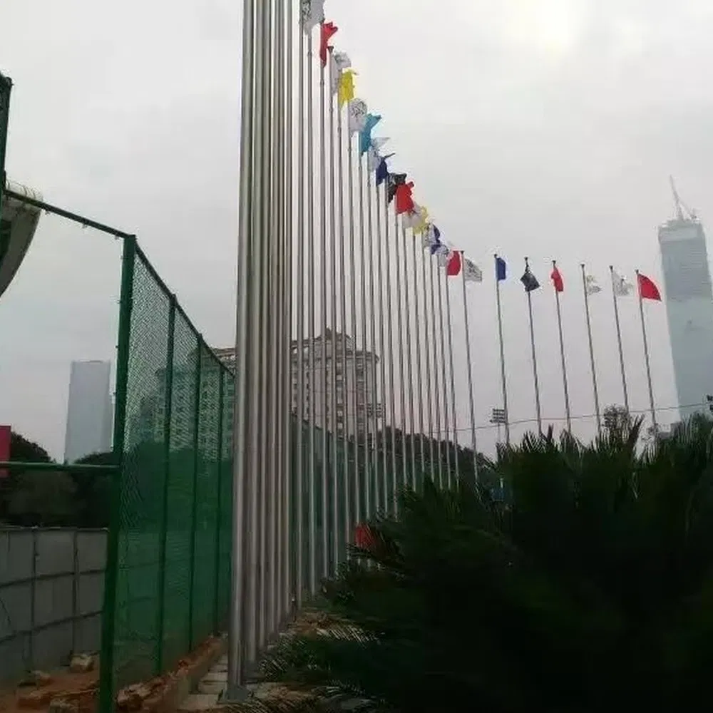 High Rigidity Aluminum Powder Coating Conical Flag Pole for Martyrs' Cemeteries