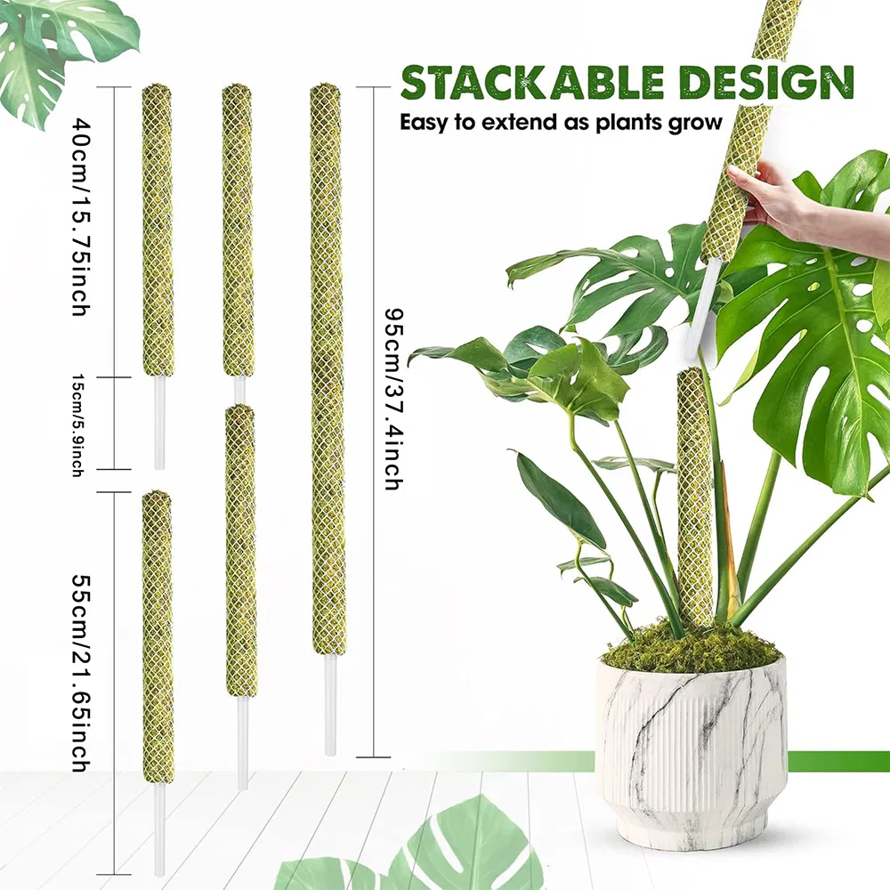 Weather-Resistant Stackable Plastic Grid Moss Pole for Indoor/Outdoor Use All Tropical Climbing Plants & Growth Needs