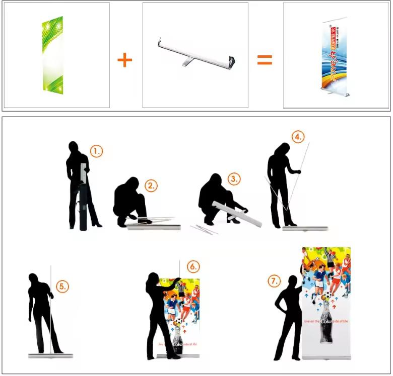 Exhibition Activity Light Weight Custom Printed Advertising Promotional Indoor Outdoor Easy up Aluminium Roll up Stand