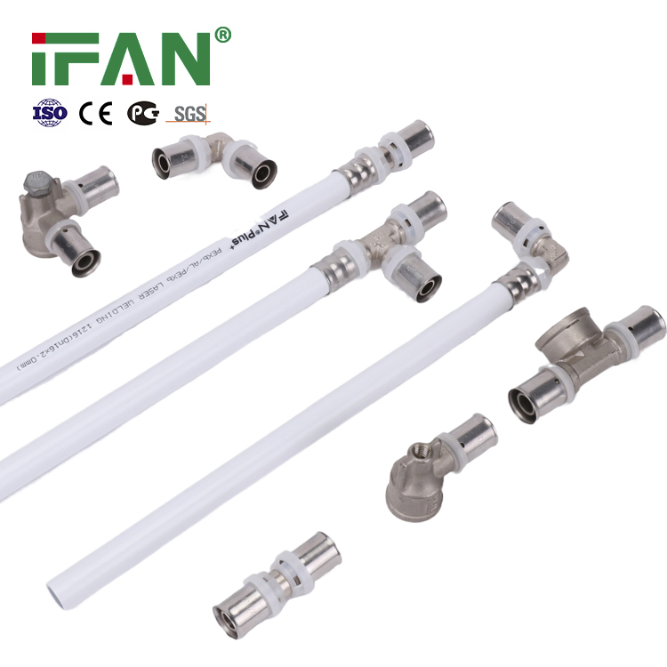 Ifan ISO15875 High Quality Pex Pipe Fittings White Tee 16-32mm Brass Pex Press Fitting