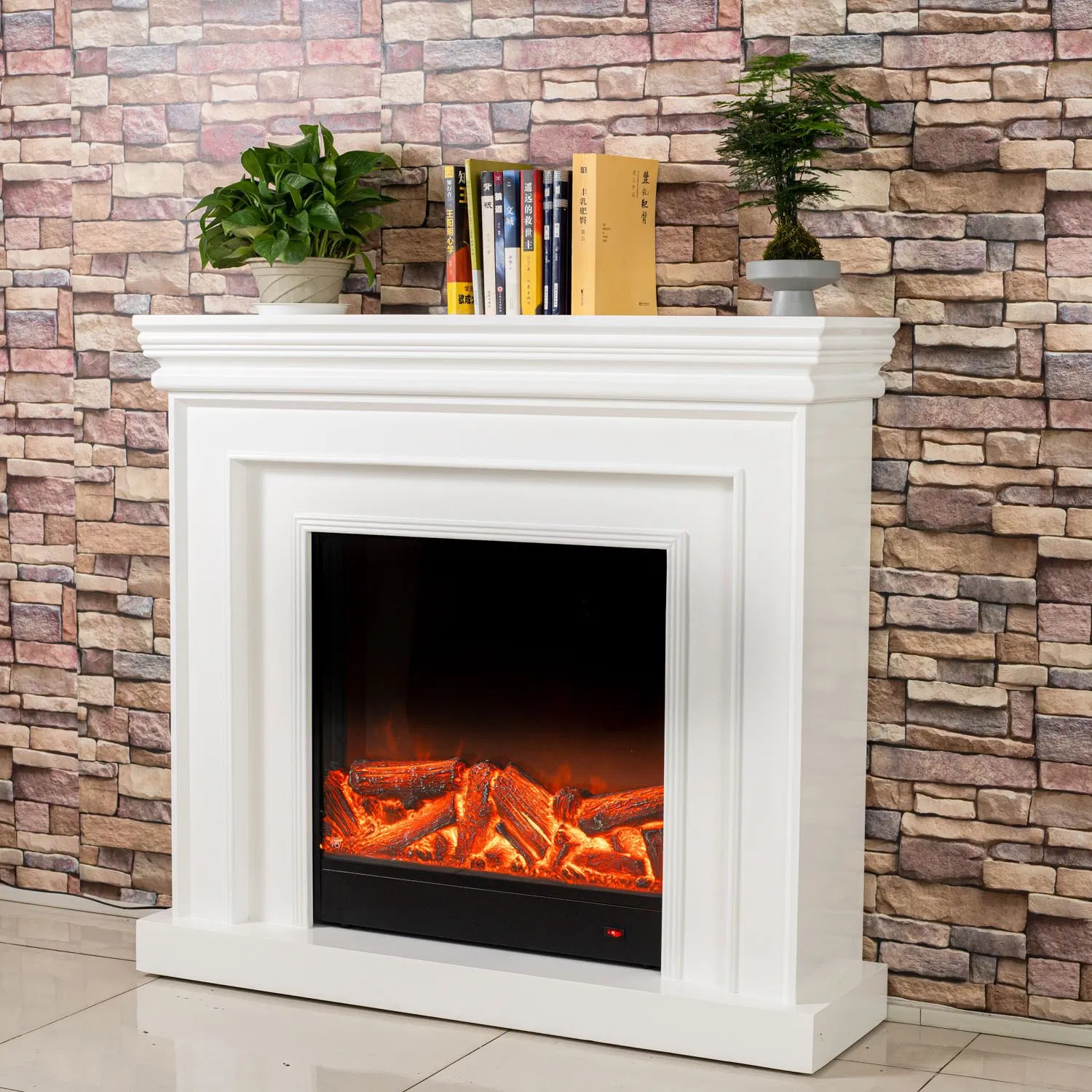 New High Fashion Home Appliance Wooden Mantel Electric Fireplace for Warm Use