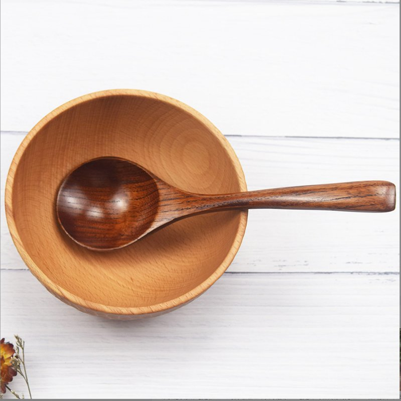 Wooden Milk Salad Soup Coffee Spoon