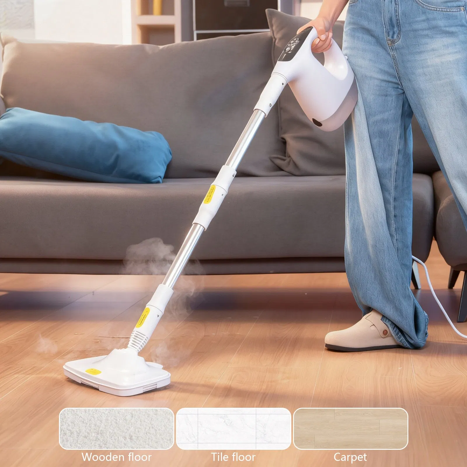 Fast Heat Steam Cleaner for Home Chemical-Free Floor-to-Ceiling Sanitization