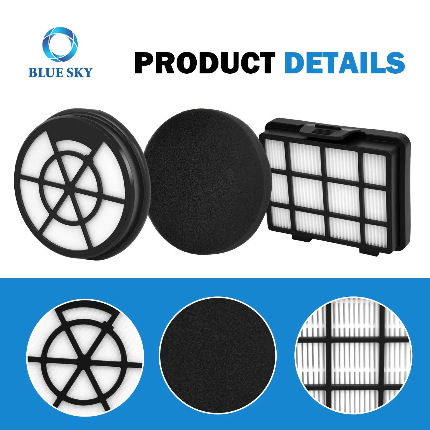 for Bulk Purchase, HEPA Foam Filter Replacement for Bosch Bbz152ef Series 2 Bgc05 Bgs05 Bagless Vacuum Cleaner