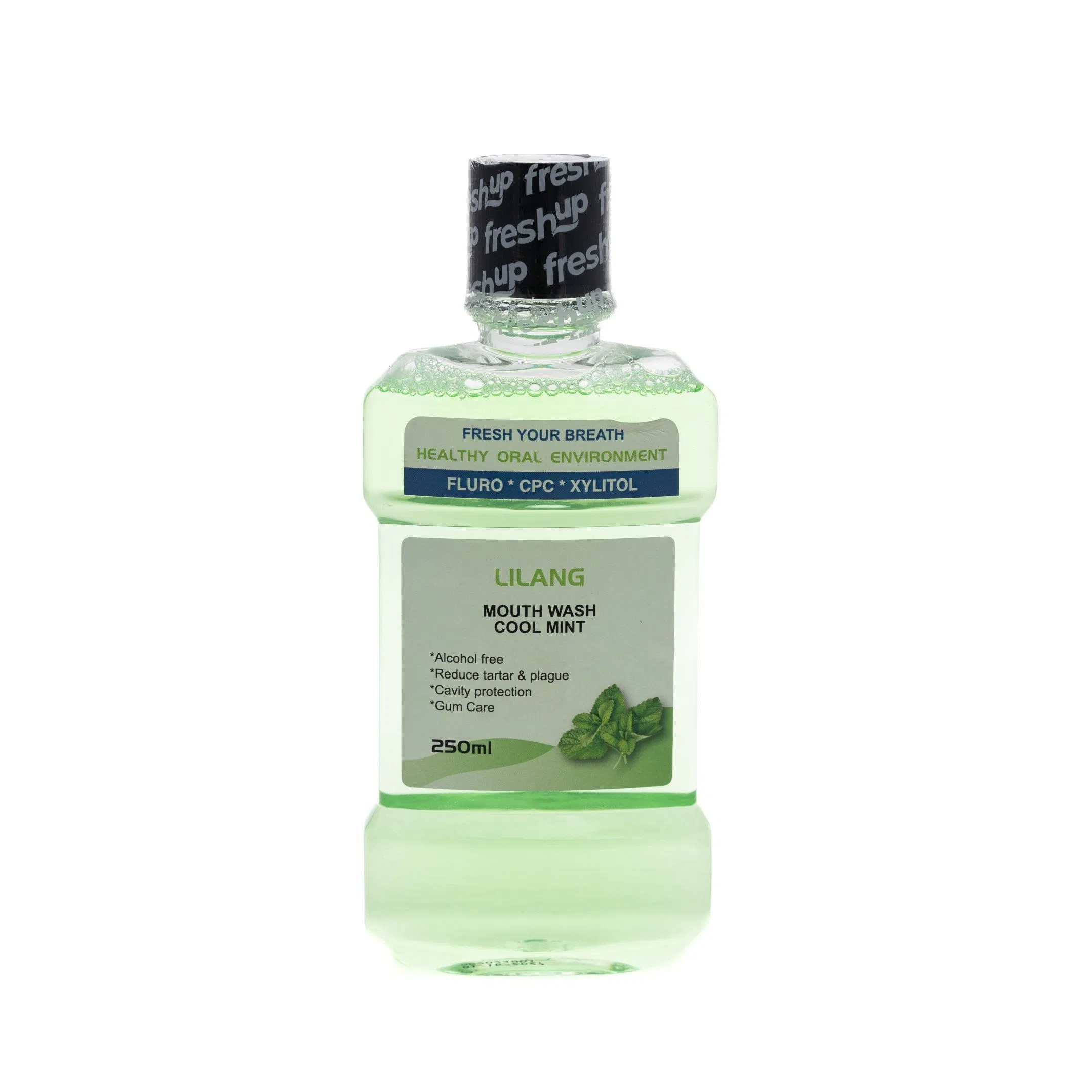 Extra Strengthening Fluoride Mouthwash for Daily Cavity Prevention and Enamel Repair, in a Refreshing Icy Mint Flavor for All Ages.