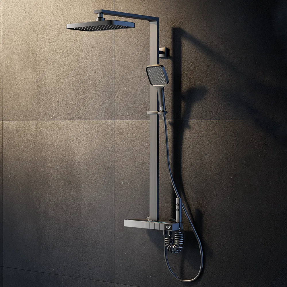 Luxury Customized Hotel Stainless Steel Brass Bathroom Shower Faucets Chrome Rainfall Shower