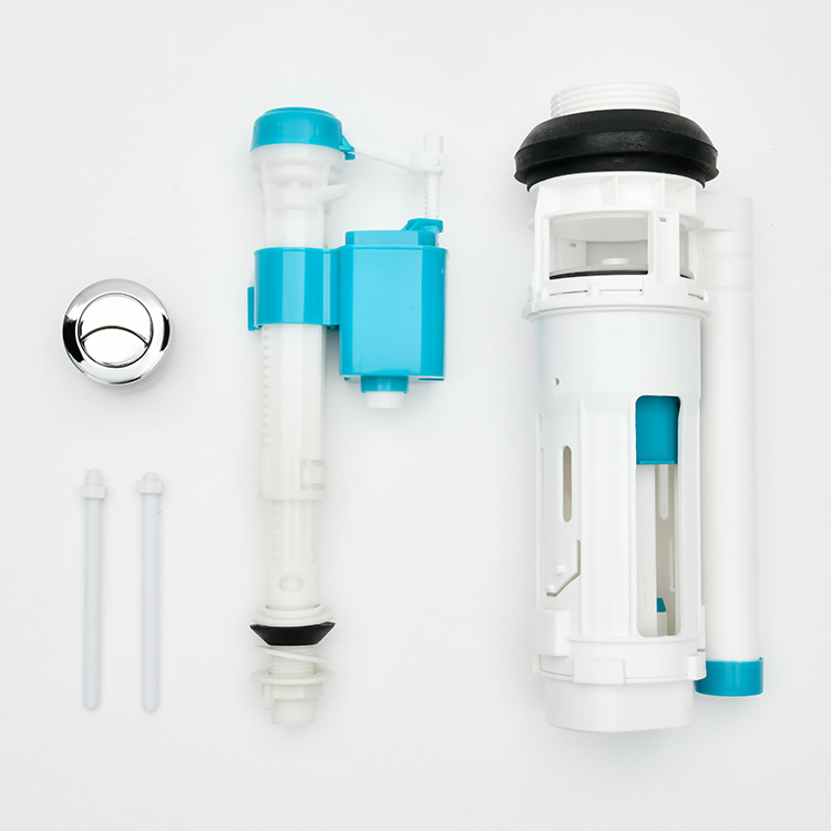 Sanipro Factory Supply High Quality Bathroom Use Two Piece Plastic Double-Button Toilet Flush Lever Water Tank Fill Valve