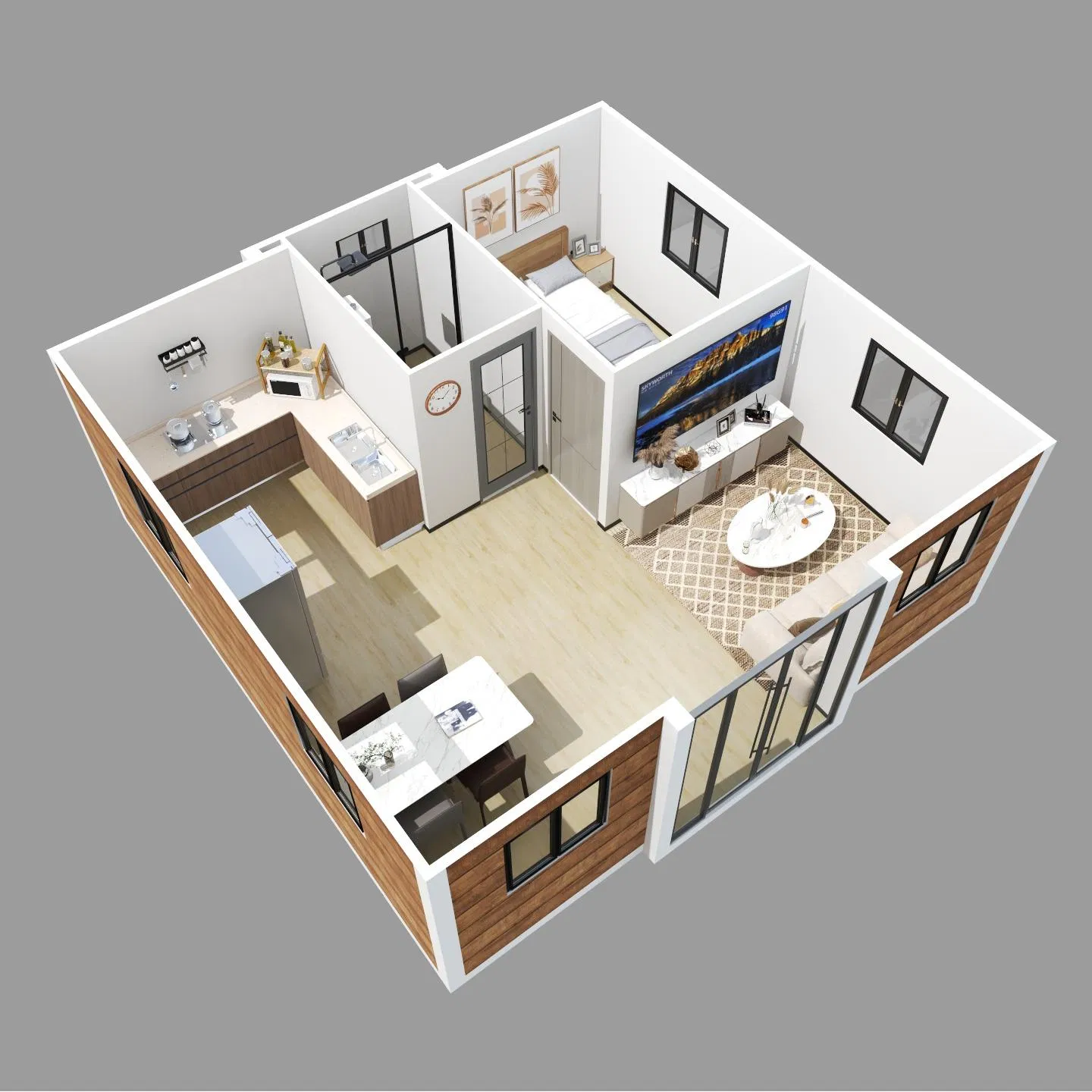 20FT/40FT Luxury Folding Shipping Prefabricated Steel House Hotel Office Portable Mobile Modular Living Prefab/Expandable Transportable Container House