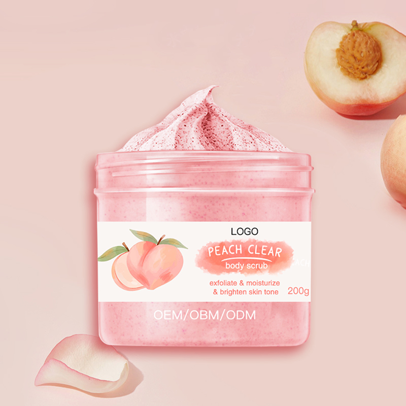 Private Label Organic Skin Care SPA Bath Whitening Moisturizing Deep Cleansing Fruit Peach Body Scrub