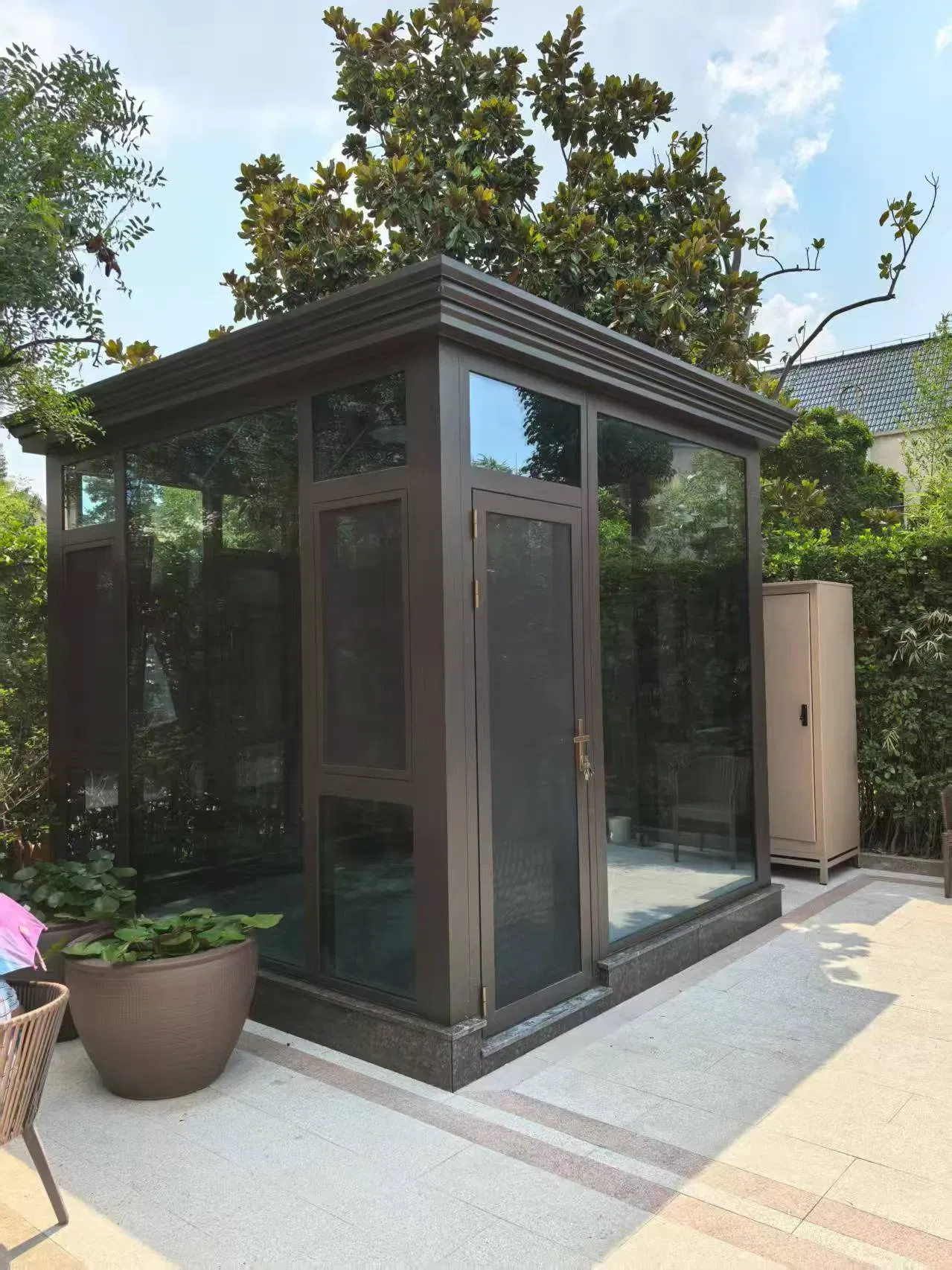 Byy-250901 Sunroom Aluminum Alloy Profile Sunroom Shading and Heat Insulation Tempered Glass Rooftop Garden Villa Terrace Transparent Glass