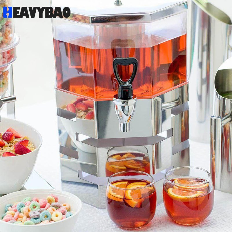 Heavybao New Design Manual Pile up Fruit Juice Beer Beverage Dispenser with Ice Tube