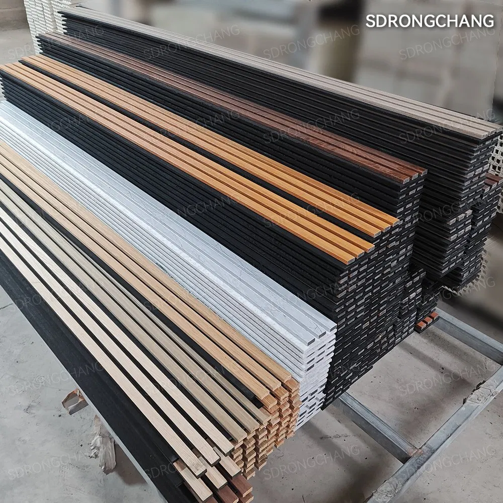 Rongchang Eco-Friendly Akupanel MDF Acoustic Felt Wood Veneer Slat Soundproof Wall Panels