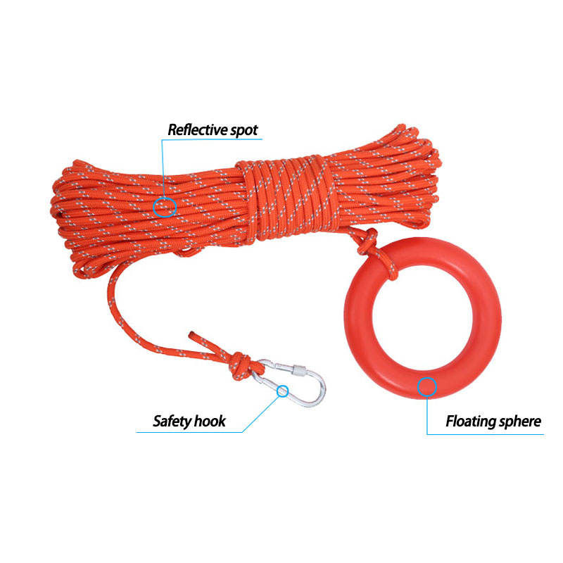 Веревка спасательная 8 мм плавающая с буйком профессиональная