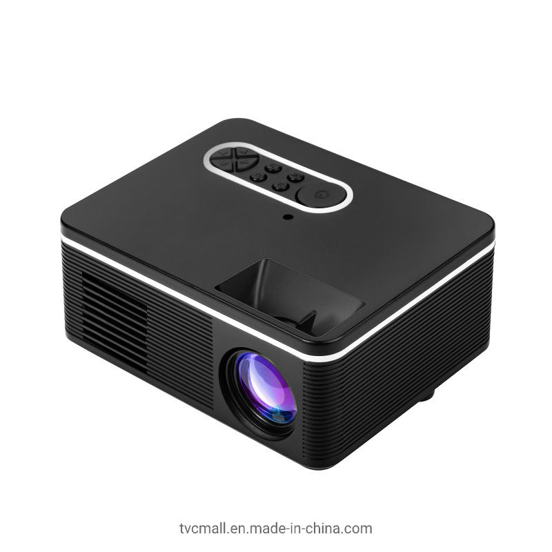 S361/H90 Portable 1080P Mini Projector LED Home Projector Universal Compatibility for Travel/Camping/Bedroom - Black/Us Plug