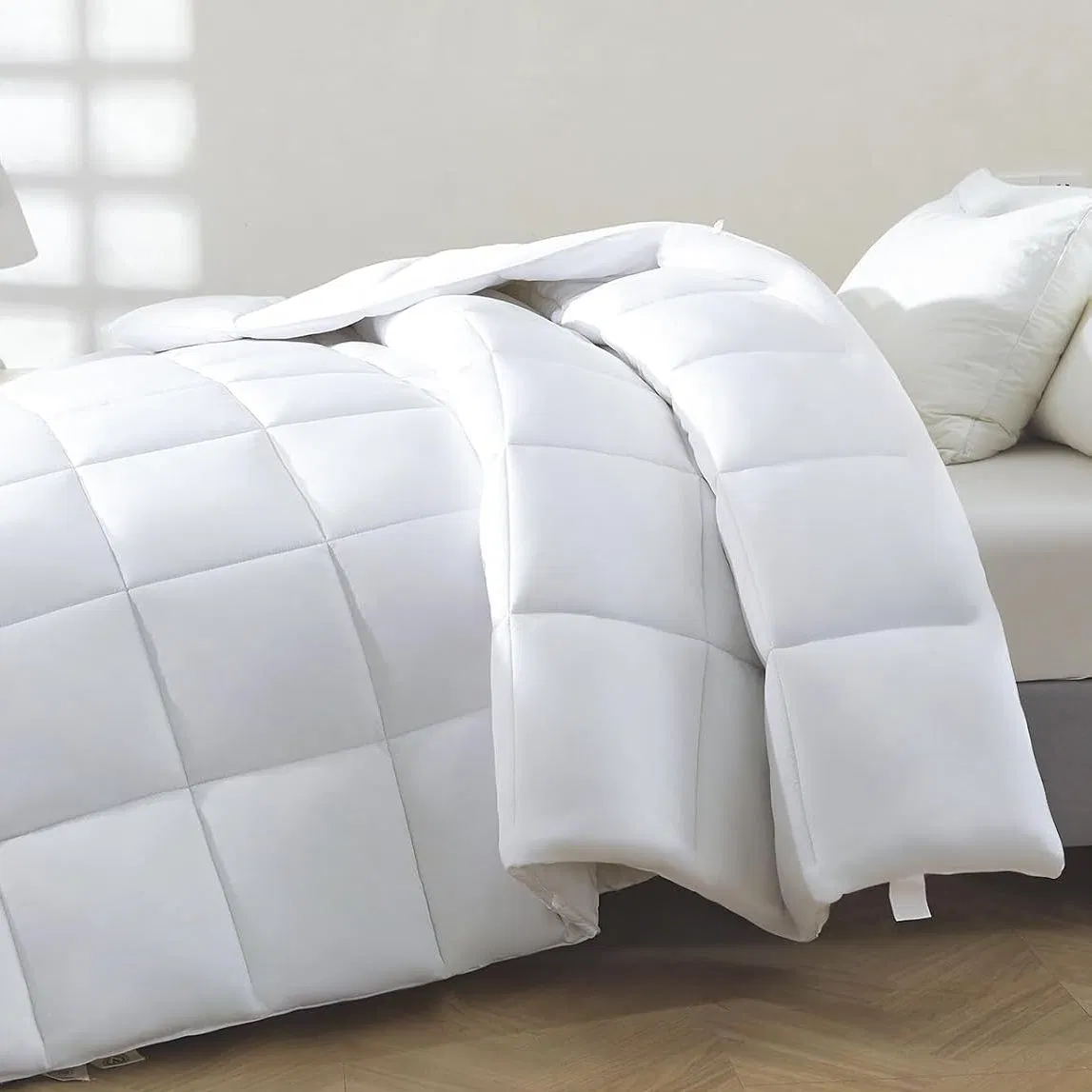 100% Viscose Bamboo Comforter for Hot Sleepers Breathable Cooling Silky Soft Duvet Insert with 8 Corner Tabs