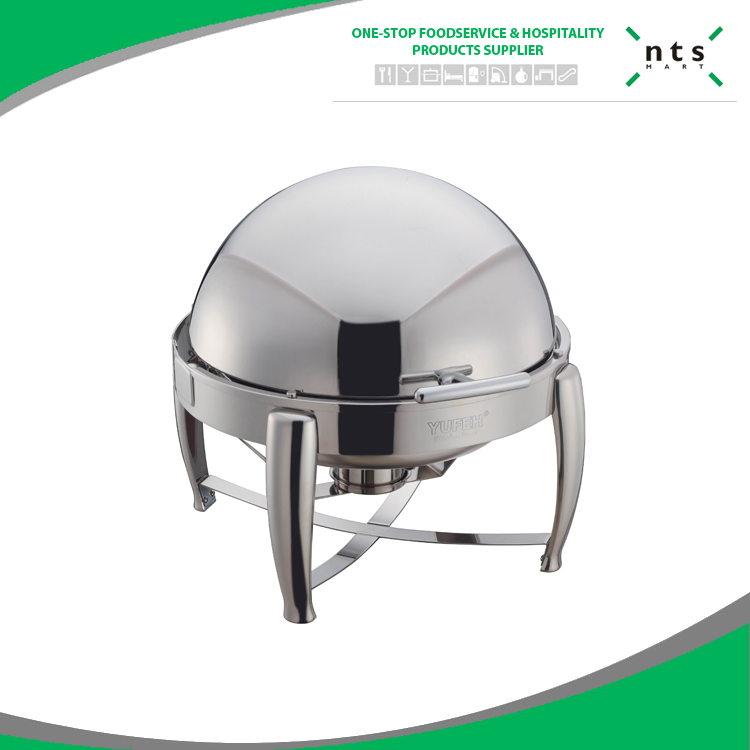 Elegant Gold Trimmed Roll Top Buffet Chafer Dish for Catering
