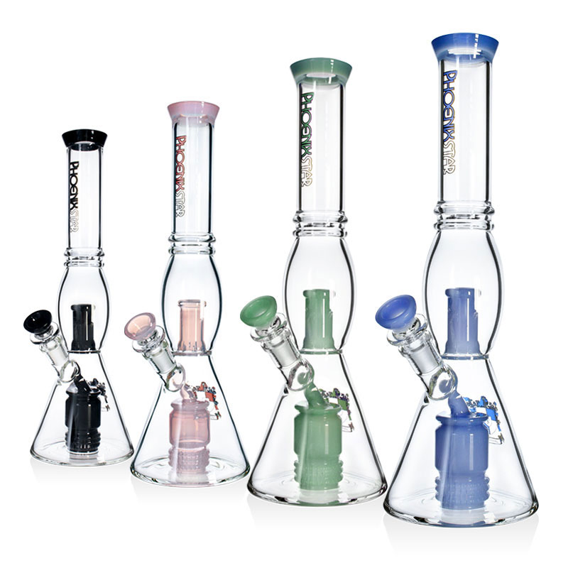 Phoenix Star 13 Inches with Matrix Perc Mixed Colors Smoking Glass Water Pipe Wholesale
