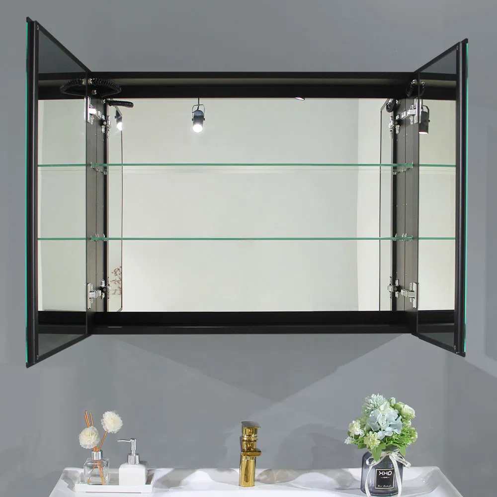 Anti-Fogging Mirror Lens LED Backlit Mirror Illuminated Bathroom Mirror Cabinet and Wall-Mounted Vanity Mirror Cabinet