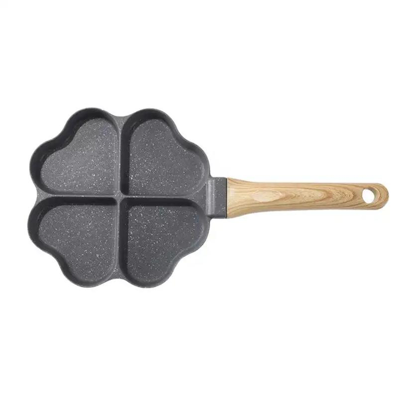 New 4 Holes Aluminium Alloy Non-Stick Cake Maker Multifunctional Omelette Pan