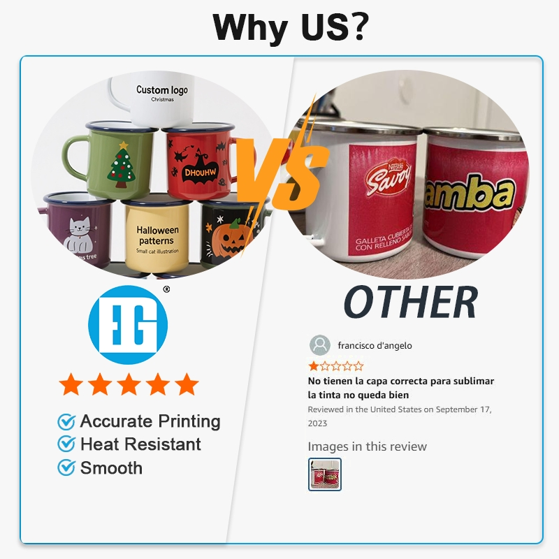 Factory Direct Custom High Gloss Print Enamel Mugs