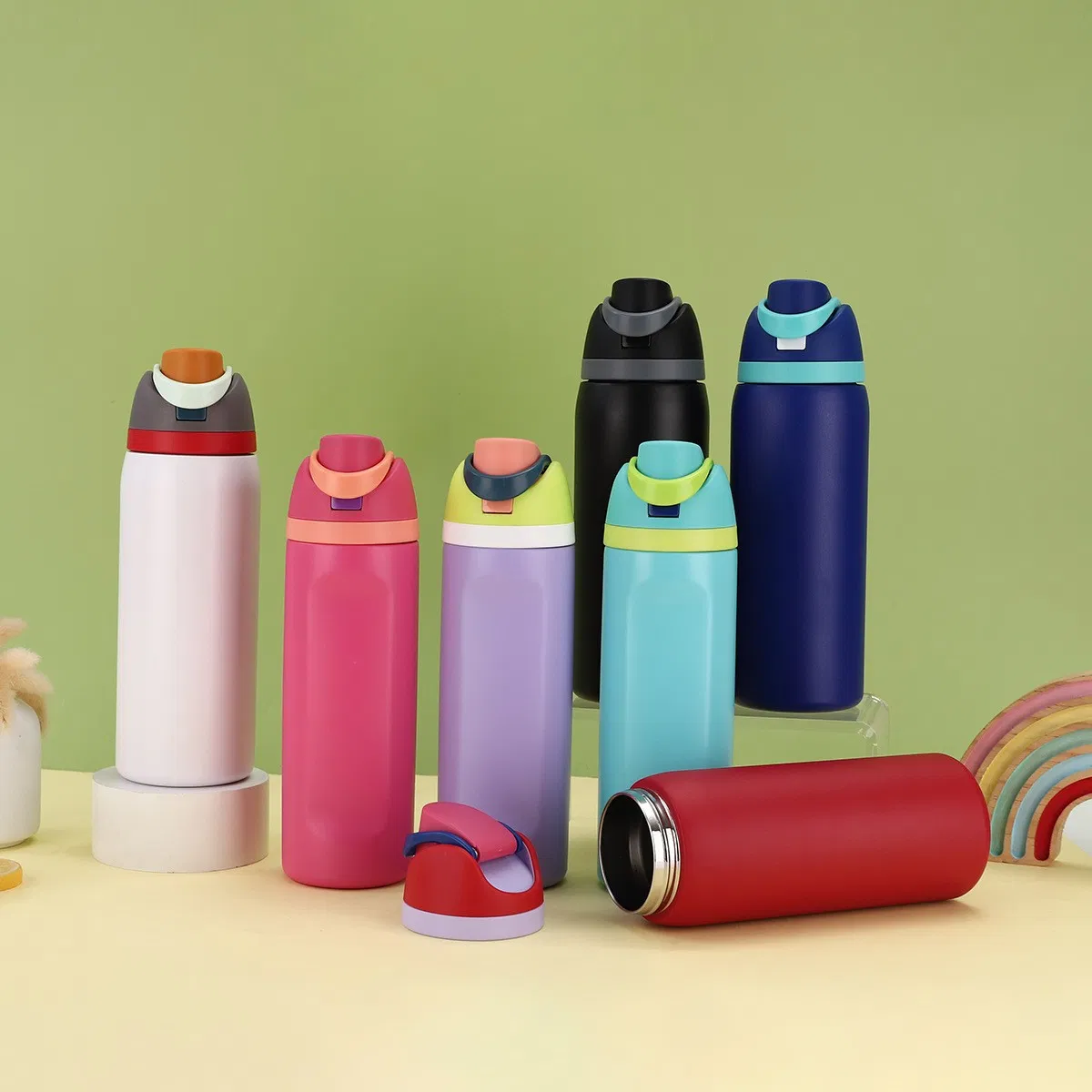 304 Stainless Steel Large-Capacity Portable Double-Drink Sports Kettle