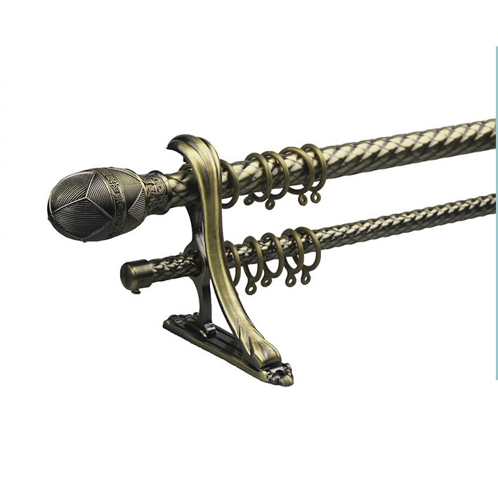 Stage Metal Luxury Rod Length 6m Double Decorative Roman Set Iron Curtain Pole