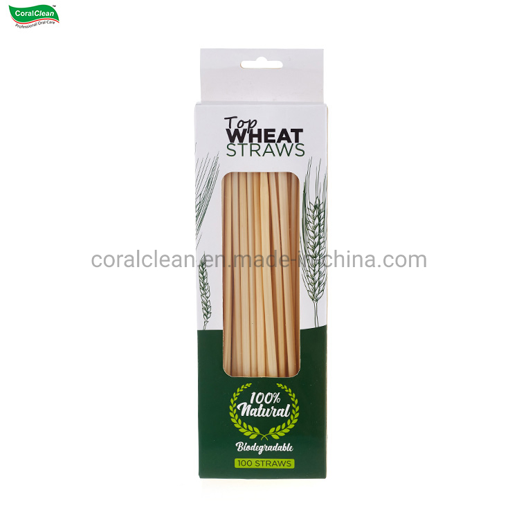 Customized Travel Organic Eco Friendly Compostable Straws Drinking Wheat Straw