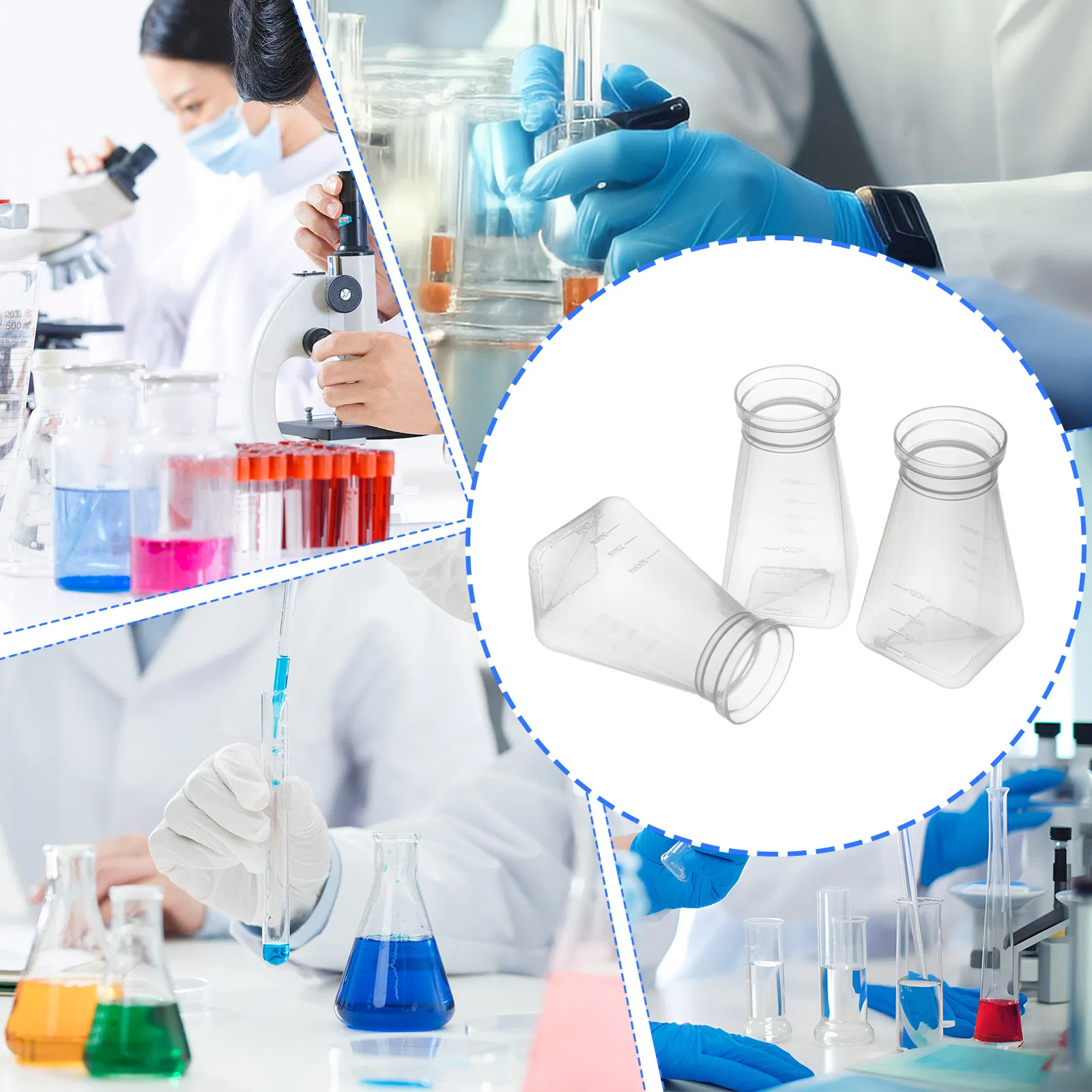 Laboratory Disposable Consumable Plastic PP/PE 6oz Square Bottom Bulk/Trayed Drosophila Bottles