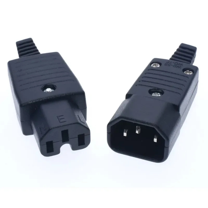 IEC C15 C14 Power Connector 10A 3 Prong Electric Plug Adapter Female Male Wiring Industrial IC Work Accessories