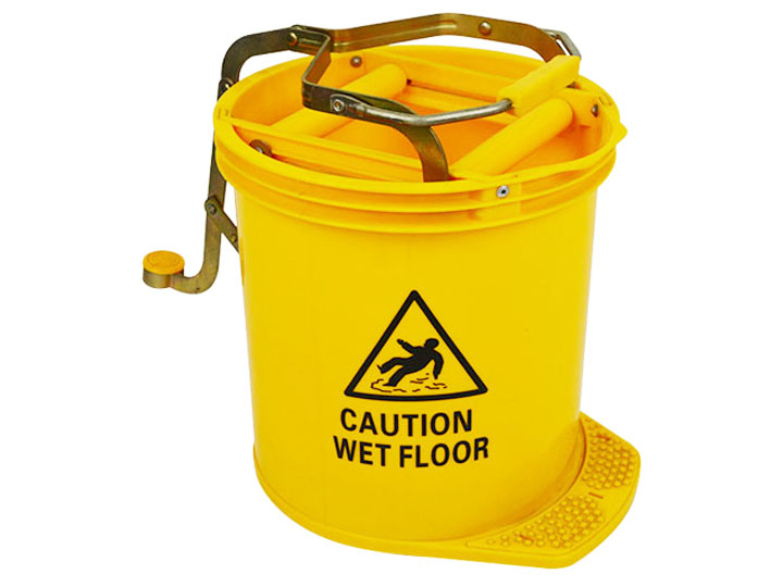 15L Foot Pedal Extracting Bucket Plastic Mop Bucket Wringer Trolley