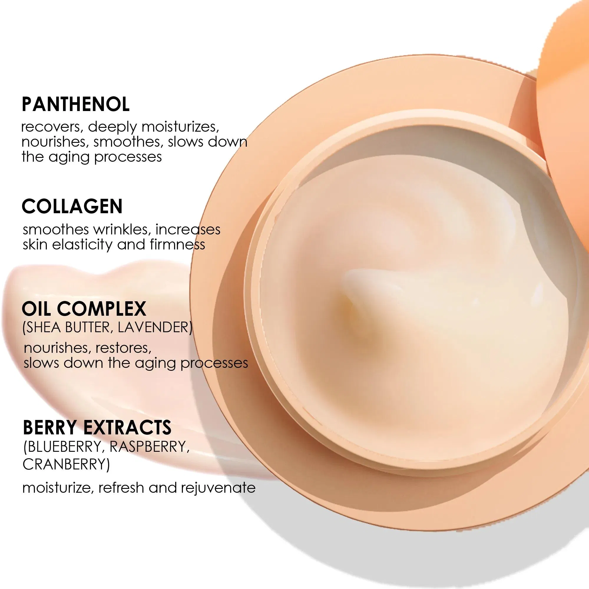 Private Label Vegan Organic Skin Care Beauty Moisturizing Nourishing Facial Cream After Peeling Repair Cream for Face