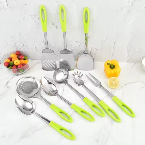 Wholesale Plastic Handle Kitchen Utensils Stainless Steel Kitchenware Utensils Set
