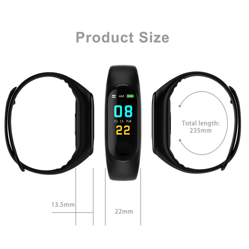 Умный браслет M3: фитнес-трекер с пульсометром и тонометром