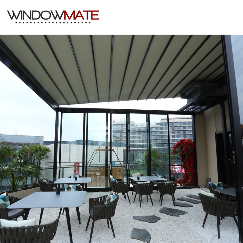 Aluminium Awning Pergola Patio Cover Living Space Canopy Luxury Gazebo PVC Retractable Roof