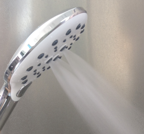 Super Booster 3 Functions Totally Chrome Bathroom Sanitary Hand Held Shower Head with Button New Release for American Style