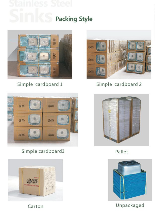 Wsd15050 Wholesale Single Bowl with Drain, Double Board Kitchen Sink Double Board