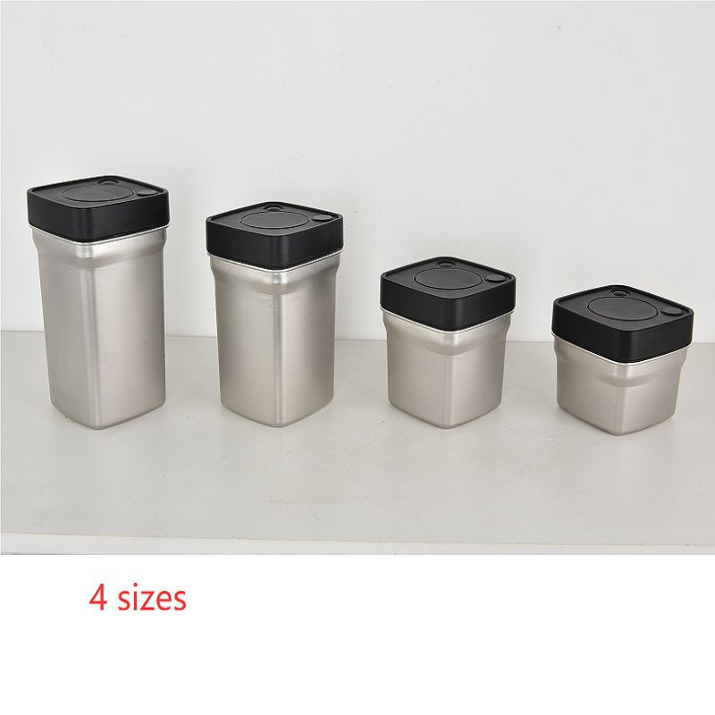 Hand Vacuum Pumping Stainless Steel Coffee Bean Container